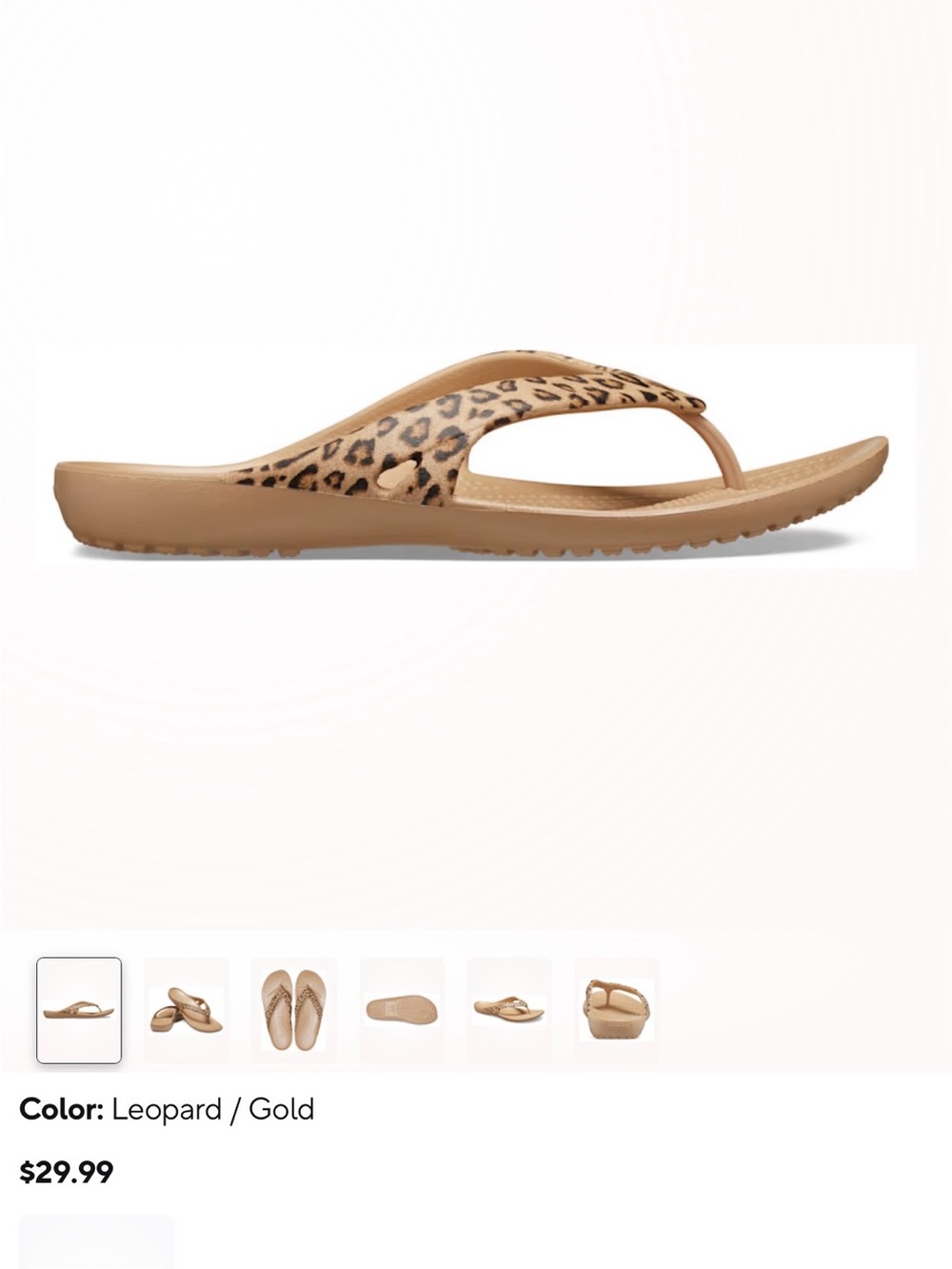 CROCS Kadee II Leopard Flip in Tan and Black - Picture 6 of 10